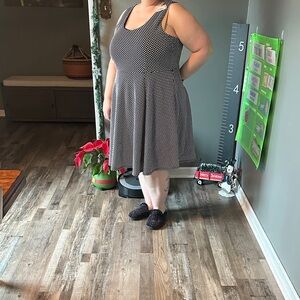 Lane Bryant Black and White Midi Dress